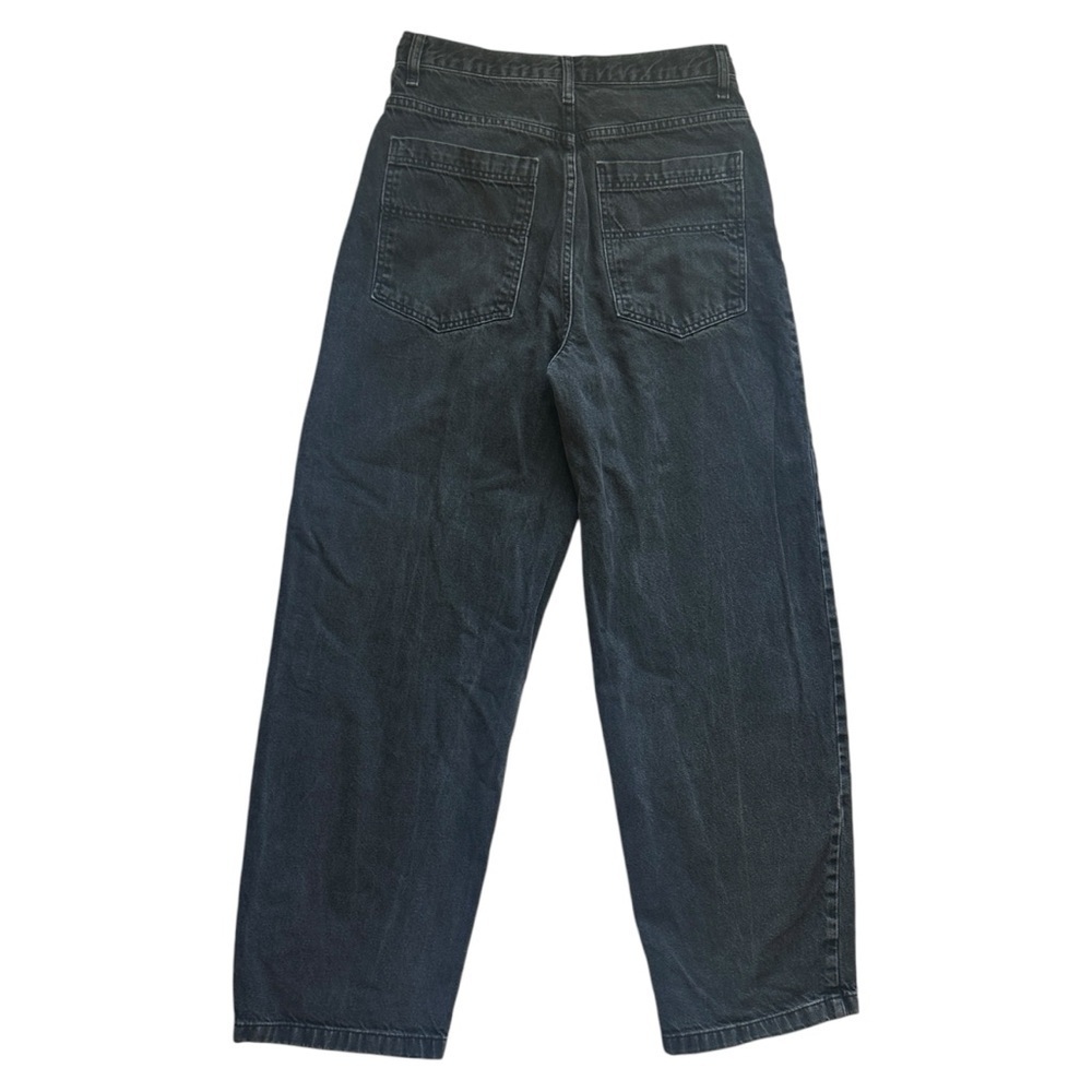 Topshop Baggy Dad Relaxed Fit High Rise Wide Leg Jeans in Washed Black Women’s 6 - Picture 2 of 4